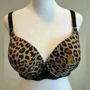 40DD Torrid Betsey Johnson Leopard 360°Back Smoothing Lightly Lined T-shirt Bra